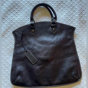 Sundance Catalog Slim Black Leather Bellissima Tote Purse Bag